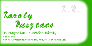 karoly musztacs business card