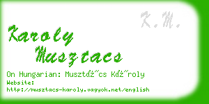 karoly musztacs business card